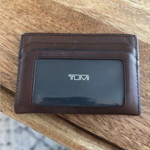 TUMI Dark Brown Leather Card Holder